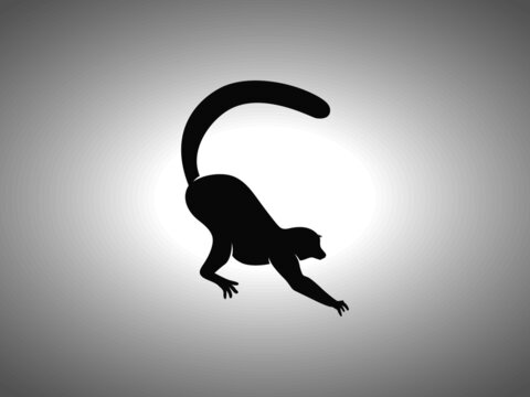 Monkey Silhouette. Isolated Vector Swordfish Animal Template for Logo Company, Icon, Symbol etc