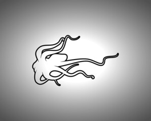 Octopus Silhouette. Isolated Vector Animal Template for Logo Company, Icon, Symbol etc