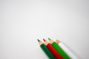 Holiday Colored Pencils with White Background