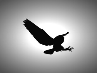 Fototapeta premium Owl Silhouette. Isolated Vector Swordfish Animal Template for Logo Company, Icon, Symbol etc