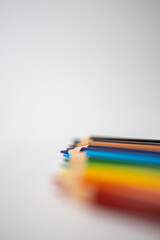 pencils on white background