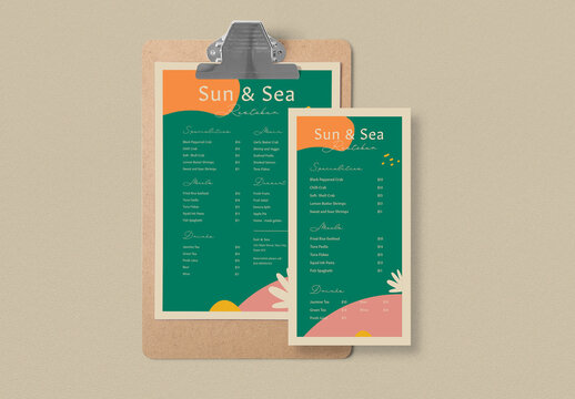 Organic Food Menus Layout