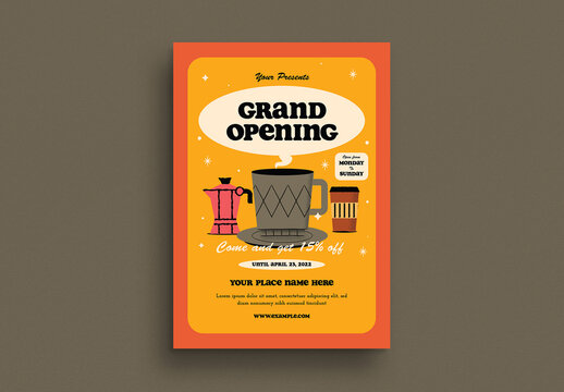 Grand Opening Coffee Flyer Layout