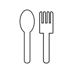 spoon and fork on a white vector background