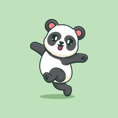 Cute panda jumping cartoon design