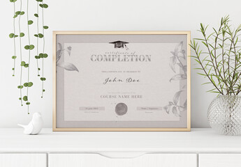 Botanical Grey Color Certificate of Completion