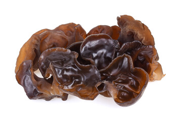 black fungus or ear mushroom isolated on white background