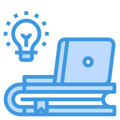 Learning blue outline icon