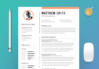 Resume and Cover Letter Layout with Salmon Accent