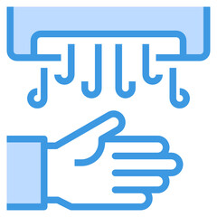 Hand Dryer blue outline icon