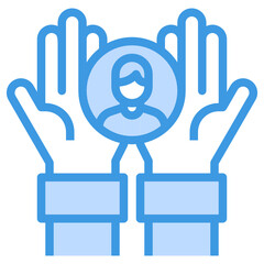 Hand Washing blue outline icon