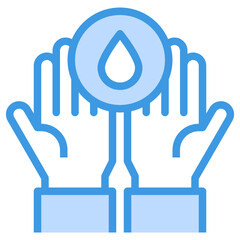 Hand Washing blue outline icon