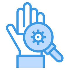 Hand blue outline icon