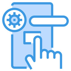 Hand blue outline icon