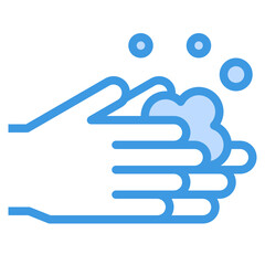 Hands Washing blue outline icon