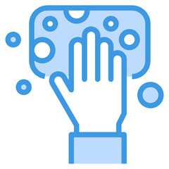 Hands Washing blue outline icon