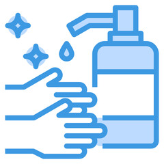 Hands Washing blue outline icon