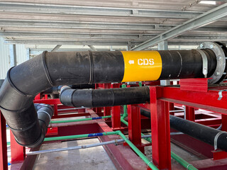 Naklejka premium Install Polypropylene pipes for cooling water systems.