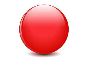 3d ball red glossy sphere of spheres on white background Vector illustration for your graphic design