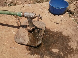 the ground water well in the middle of desert area