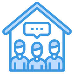 Chat blue outline icon