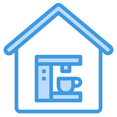 Coffee blue outline icon