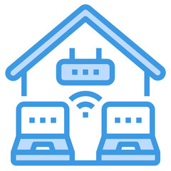 Home Office blue outline icon