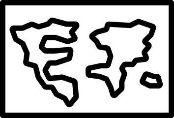 world map minimal line icon