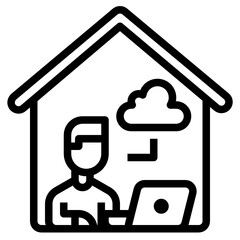 Working At Home outline icon