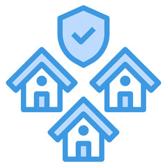 Obraz premium Security blue outline icon