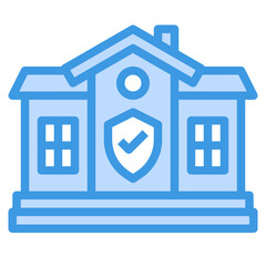 Security blue outline icon