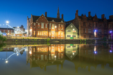Fototapeta na wymiar Bedford town Riverside architecture on the Great Ouse River. England