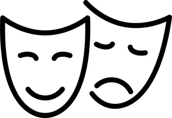 theater mask minimal line icon