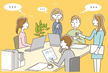 オフィスで話し合う社員