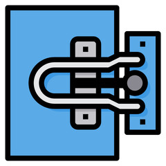 Door Lock filled outline icon