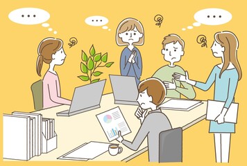 オフィスで話し合う社員