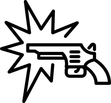 gun shooting minimal line icon