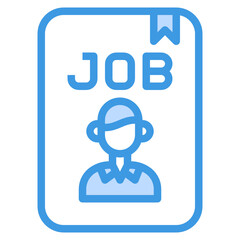Job blue outline icon