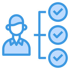 Skills blue outline icon