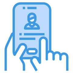Smartphone blue outline icon