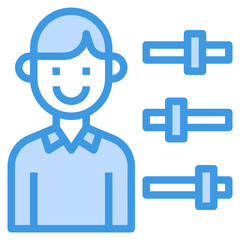 Obraz premium Skills blue outline icon
