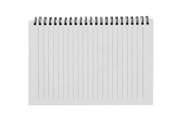 open empty notebook isolated on white ,clipping path included use for design.