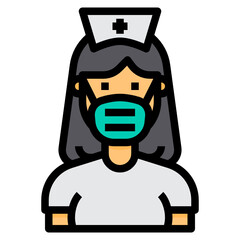 Nurse filled outline icon