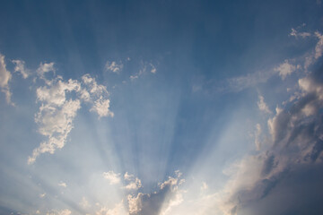 Beautiful sun rays spreading all over the sky looking heavenly