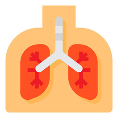 Lung flat icon