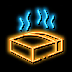 melt piece of cheese neon light sign vector. Glowing bright icon melt piece of cheese sign. transparent symbol illustration