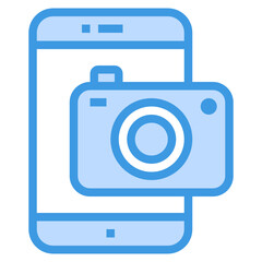 Camera blue outline icon