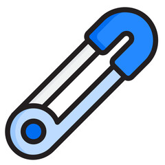 Safety pin color line style icon