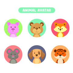 Obraz na płótnie Canvas Set 6 of Animal Avatar