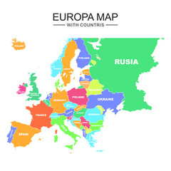 europe counrty map icon illustration creative design modern
